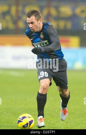 Antonio Cassano (Inter), JANUARY 12, 2013 - Football / Soccer : Italian 'Serie A' match between  Inter Milan 2-0 Pescara at Stadio Giuseppe Meazza in Milan, Italy, (Photo by Enrico Calderoni/AFLO SPORT) Stock Photo