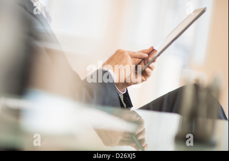 USA, New Jersey, Jersey City, Man using tablet pc Stock Photo