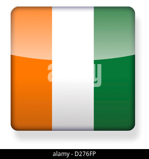 Cote d'Ivoire flag as an app icon. Clipping path included. Stock Photo