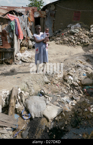 KENYA Scenes in the slum of Bangladesh. Mombasa. photo by Sean Sprague Stock Photo