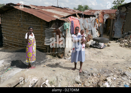 KENYA Scenes in the slum of Bangladesh. Mombasa. photo by Sean Sprague Stock Photo