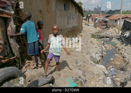 KENYA Scenes in the slum of Bangladesh. Mombasa. photo by Sean Sprague Stock Photo