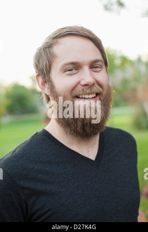 USA, Utah, Salt Lake City, Portrait of man smiling Stock Photo