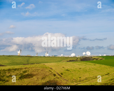 Communications dishes at GCHQ Bude, Cornwall, England Stock Photo