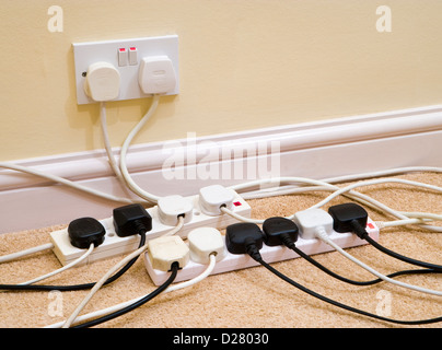 Multi sockets and plugs. Stock Photo