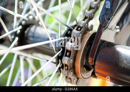 Bicycle Detail with chain and sprocket Stock Photo