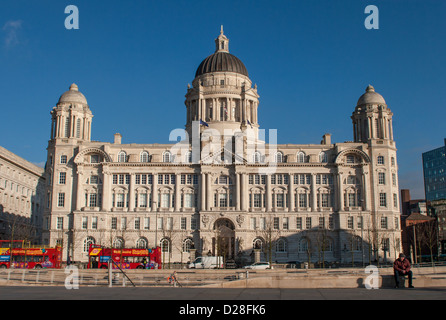 The Port of Liverpool Building at Pier Head Liverpool Stock Photo