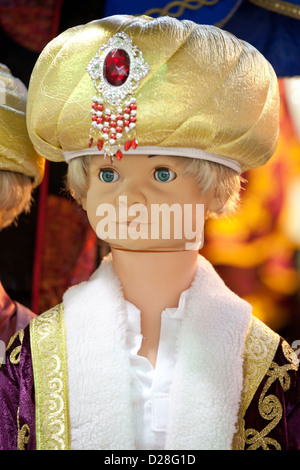 ISTANBUL TURKEY - Grand Bazaar Kapalicarsi Kapali Carsi ( Covered Market ), Mannequin in traditional turkish costume clothes Stock Photo
