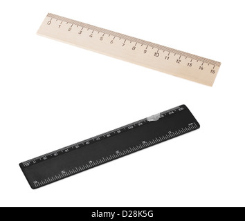 Two rulers. Isolated on white background Stock Photo - Alamy