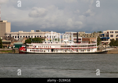 LA, New Orleans, Steamboat Natchez on the Mississippi River Stock Photo