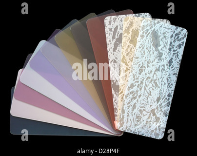 semi-transparent venetian blinds color chart Stock Photo