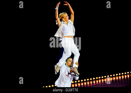 Figure skating pair Aljona Savchenko and Robin Szolkowy Stock Photo