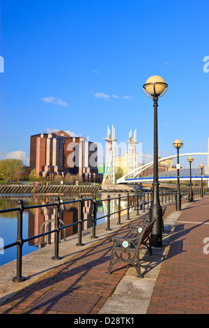 Millennium Bridge Salford Quays Greater Manchester Lancashire England Stock Photo