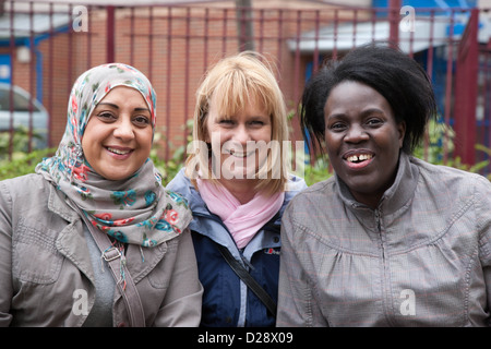 Women at flats. Stock Photo