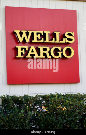 Wells Fargo Bank sign Stock Photo