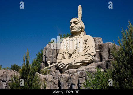Sitting Bull made from lego bricks Stock Photo