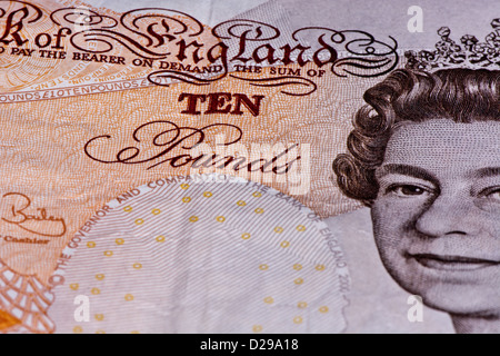 Big close-up British ten pound note Stock Photo