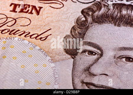 Big close-up British ten pound note Stock Photo