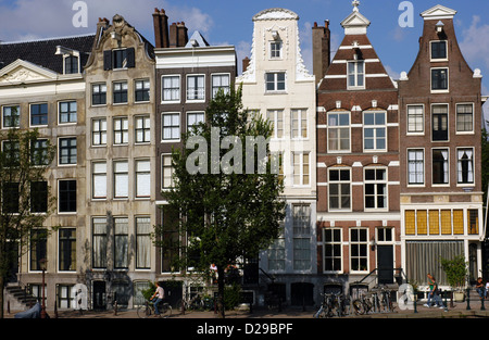Holland. Amsterdam. Typical houses in the area of Keizersgracht channel. Stock Photo
