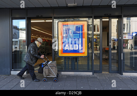 Aldi supermarket store in London Road Brighton UK Stock Photo