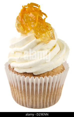 cupcake with orange jam and orange zest Stock Photo