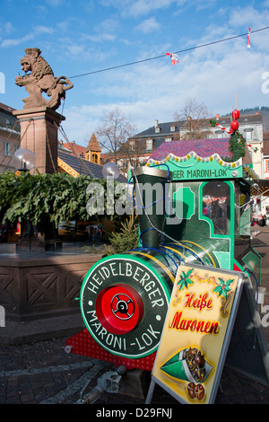 Germany, Heidelberg. Heidelberg Christmas Market, holiday train. Stock Photo