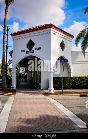 Main Street and Nassau Street in Venice Florida Stock Photo