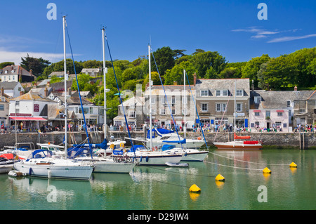 Padstow Harbour  Padstow Cornwall Boats moored in the harbour, Padstow, Cornwall, England, GB, UK,  Europe Stock Photo