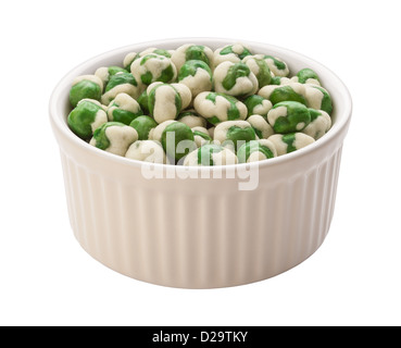 Wasabi Peas isolated on white. Stock Photo