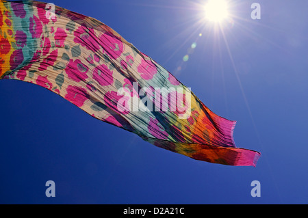 Scarf flying in the air Stock Photo