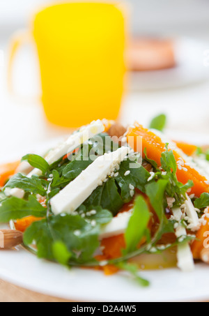 Pumpkin Salad with Arugula, Feta, and Pumpkin Seeds, Salad Mix with ...