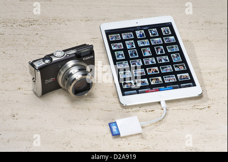 Hamburg, Germany, Apple iPad mini with a camera and Lightning on SD Kartenlesegeraet Stock Photo