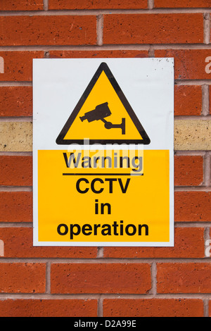 Warning, CCTV in operation sign Stock Photo