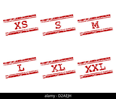 Clothing size stamps Stock Photo