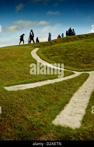 Bank Holiday at the Uffington White Horse Stock Photo