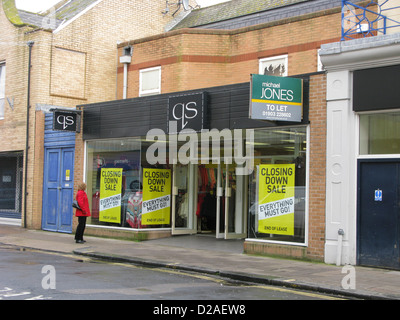 Closing down sale at QS fashion clothing retail shop on the high street Worthing West Sussex UK Stock Photo