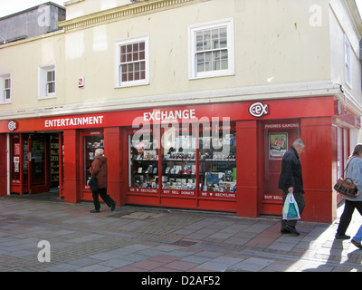 Entertainment exchange independent 'pawn' style store selling & buying electronic gagdet products Worthing West Sussex UK Stock Photo