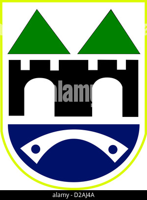 Coat of arms of Sarajevo - Capital city of Bosnia and Herzegovina. Stock Photo