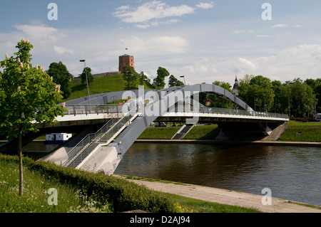 Gediminas Tower And Mindaugas Bridge, Vilnius Stock Photo - Alamy