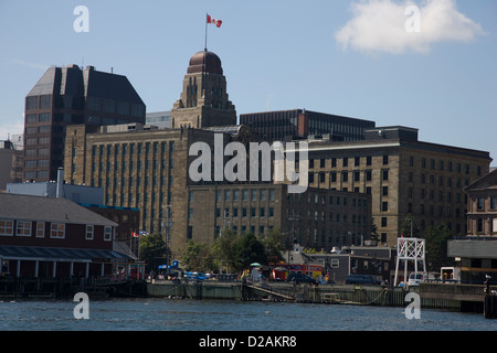 The waterfront of Halifax harbour, with the Dominion Public Building in the background Stock Photo