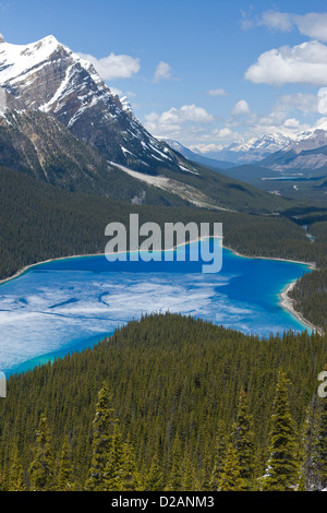 PART FROZEN PEYTO LAKE BANFF NATIONAL PARK ALBERTA CANADA Stock Photo ...