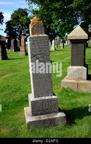 Graves of victims of the Halifax explosion in the Windsor Street cemetery, Halifax, Nova Scotia Stock Photo