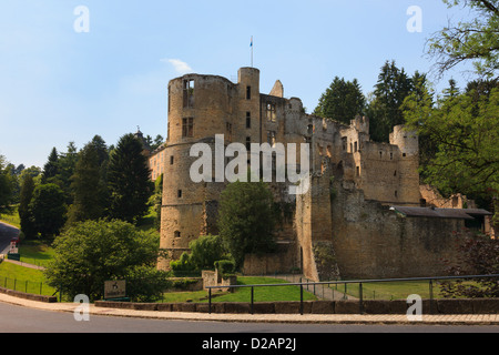 12th century Château de Beaufort castle ruins in the Grand Duchy of Luxembourg, Europe. Stock Photo