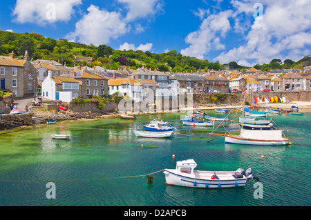 Small fishing boats in Mousehole harbour Cornwall England GB UK Europe