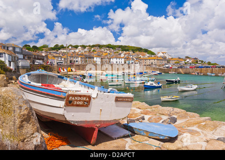 Mousehole Cornwall - Small fishing boats in Mousehole harbour Cornwall England GB UK Europe Stock Photo