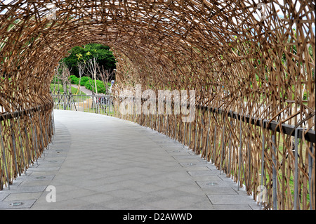 Bamboo tunnel structure in Taiwan Stock Photo