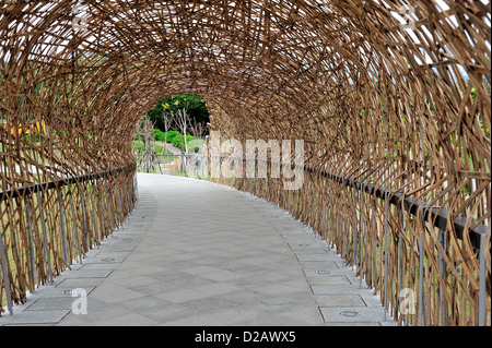 Bamboo tunnel structure in Taiwan Stock Photo