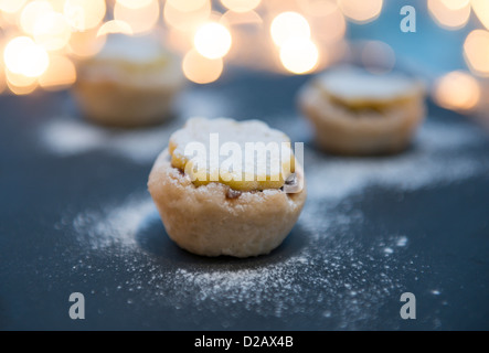 Hand made miniature mince pies. Stock Photo