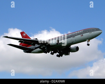 Northwest Airlines McDonnell Douglas DC 10 aircraft parked