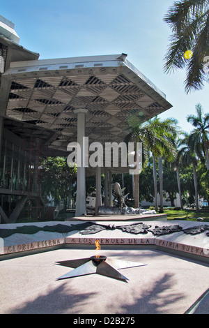 Havana, Cuba, the eternal flame in honor of the heroes of the revolution in the garden of the Museo de la Revolucion Stock Photo